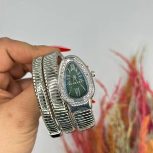 Bvlgari Silver Green Kadran Yılan Watch S619