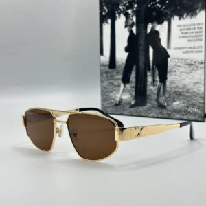 Celine Metal Kasa Brown Cam Gold Çerçeve Unisex Sunglasses G1379-ILY