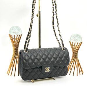 Chanel Jumbo Flap Gold Black Women's Bag VLT391
