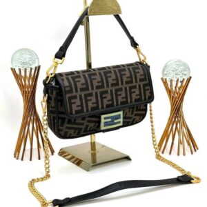 Fendi Baguette Handbag Koyu Brown-Black Women's Bag VLT317