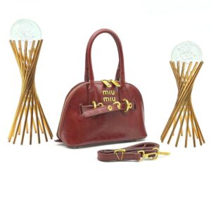 Miu Miu AVENTURE NAPPA TOP HANDLE BAG BORDO KADIN ÇANTA