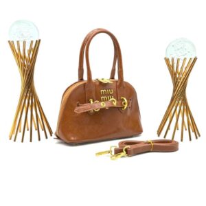 Miu Miu AVENTURE NAPPA TOP HANDLE BAG BROWN KADIN ÇANTA