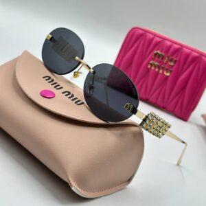 Miu Miu Black-Gold Imported Women's Sunglasses G3646-VLL