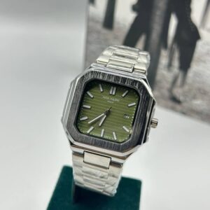 Patek Philippe Silver Green Kadran Men's Kol Watch S806-VLL