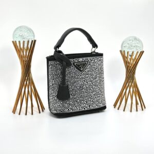 PRADA PANİER CRYSTAL SATİN BAG NEW MODEL BLACK