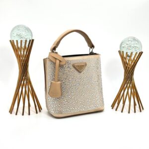 PRADA PANİER CRYSTAL SATİN BAG NEW MODEL BROWN