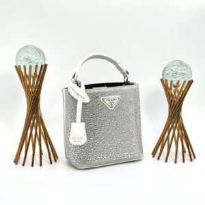 PRADA PANİER CRYSTAL SATİN BAG NEW MODEL WHİTE