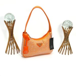 PRADA WİTH CRYSTALS MİNİ BAG ORANGE