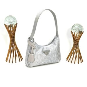 PRADA WİTH CRYSTALS MİNİ BAG SİLVER